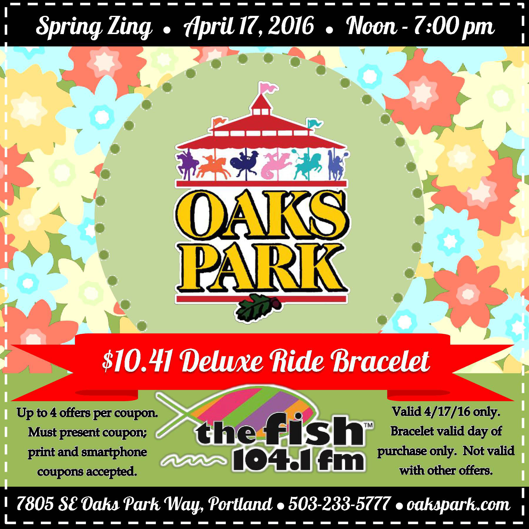 Oaks park discount coupons