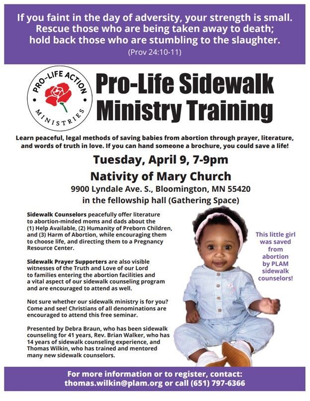 Pro-Life Sidewalk Ministry Training