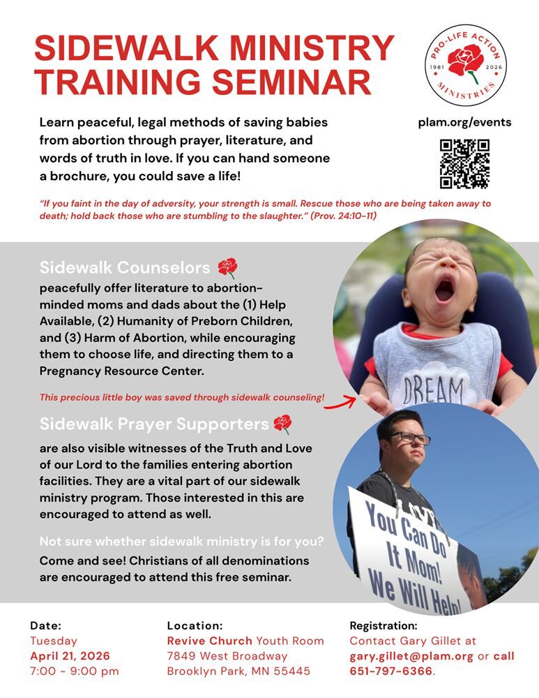 Pro-Life Action Ministries Sidewalk Ministry Training Seminar