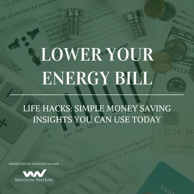 bills with text lower your energy bill