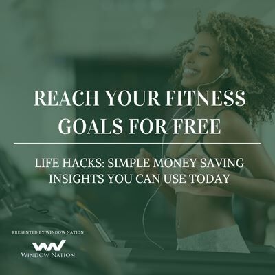 Life Hacks branded graphic on how to reach your fitness goals for free