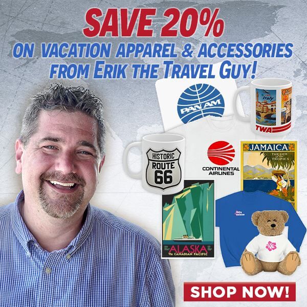 Save 20% on travel merchandise from Erik the Travel Guy
