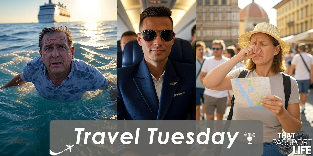 Man overboard, fake flight attendant, Italian hygiene