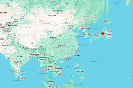 Map of Calbee potato chips factory Tokyo, Japan