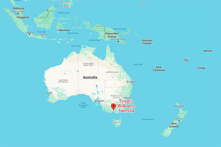 Map of Tyrrells potato chips factory Melbourne, Australia