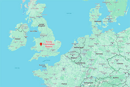 Map of Tyrrells potato chips factory Herefordshire, England