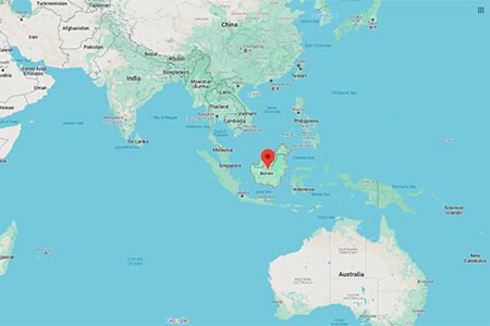 Map of Borneo, Malaysia, Indonesia