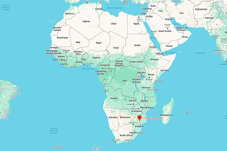Map of Kruger National Park, South Africa