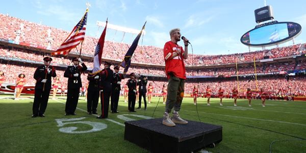 Colton Dixon Gives National Anthem Performance at Kansas City Chiefs Game