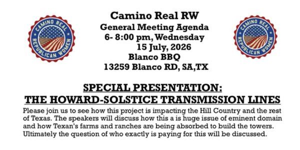 Camino Real Republican Women July Meeting