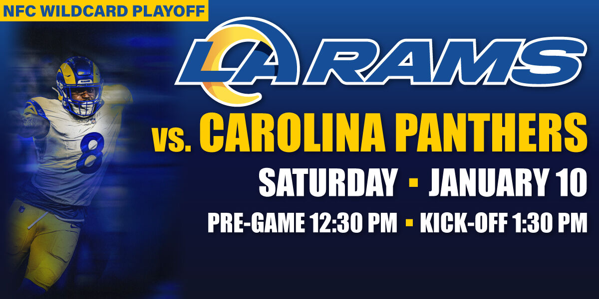 The Los Angeles Rams take on the Carolina Panthers in the NFC Wildcard Round