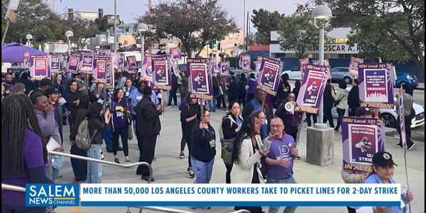 More Than 50,000 Los Angeles County Workers Take To Picket Lines For 2-Day Strike