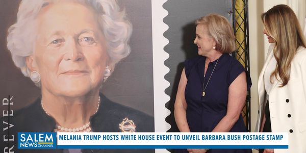 Melania Trump hosts White House event to unveil Barbara Bush postage stamp