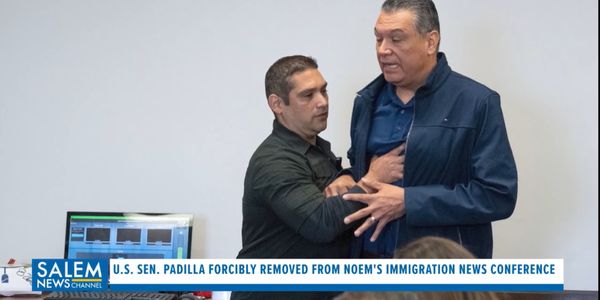Sen. Alex Padilla Forcefully Removed From Noem's News Conference And Handcuffed