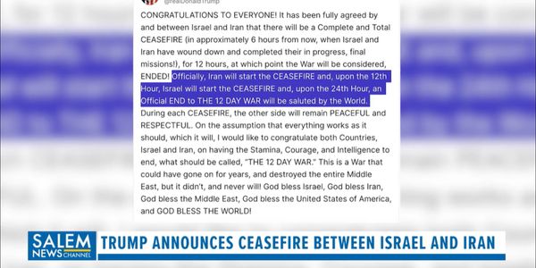 Trump Announces Ceasefire Between Israel And Iran