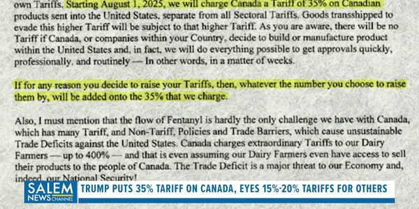 Trump says Canada’s role In US fentanyl crisis justifies 35% tariffs on Canadian goods