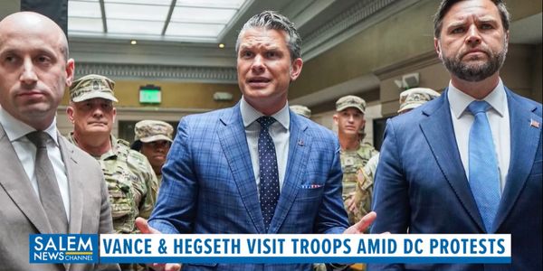 Vance and Hegseth visit National Guard troops amid DC protests over Trump's crackdown
