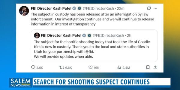 FBI: Kirk Shooting Suspect Remains At Large