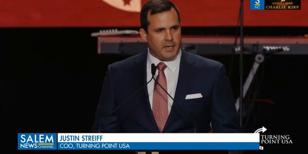 COO of Turning Point USA Justin Steriff Speaks at Charlie Kirk's Memorial Service