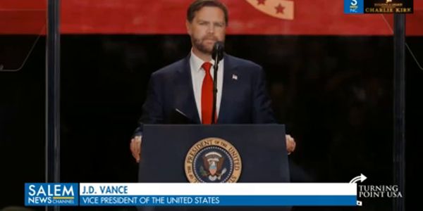 Vice President Vance speaks at Charlie Kirk's memorial service