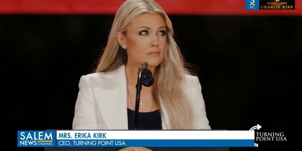 Erika Kirk speaks at her husband's memorial service
