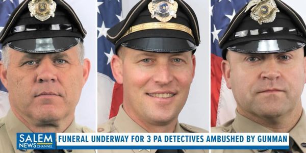 Police gather at funeral for 3 Pennsylvania detectives ambushed by gunman