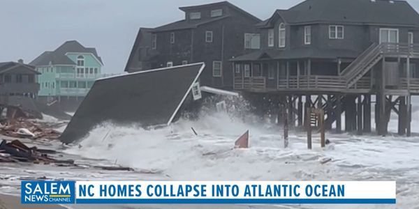 6 Homes Collapse Into The Outer Banks Surf As Hurricanes Swirl Offshore