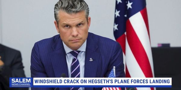 Hegseth's Plane Diverted To UK Over Cracked Windshield