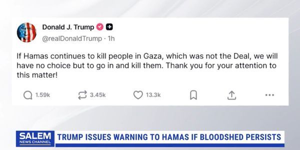 Trump warns Hamas to end bloodshed in Gaza