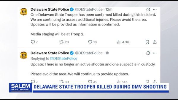 DMV Shooting In Delaware Leaves Trooper Dead
