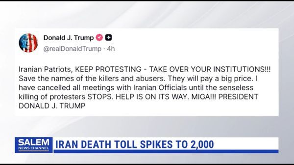 Trump Tells Iranian Protesters 'Help Is On Its Way'