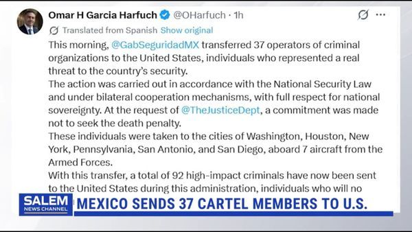 Mexico Sends Cartel Members To U.S. In Latest Offer To Trump Administration