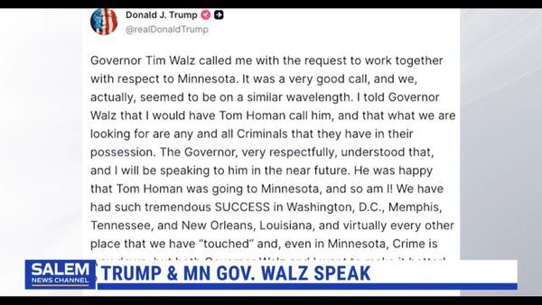 Trump & MN Gov. Walz On 'Similar Wavelength' After Call