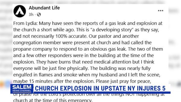 5 Injured From Church Explosion In Upstate New York