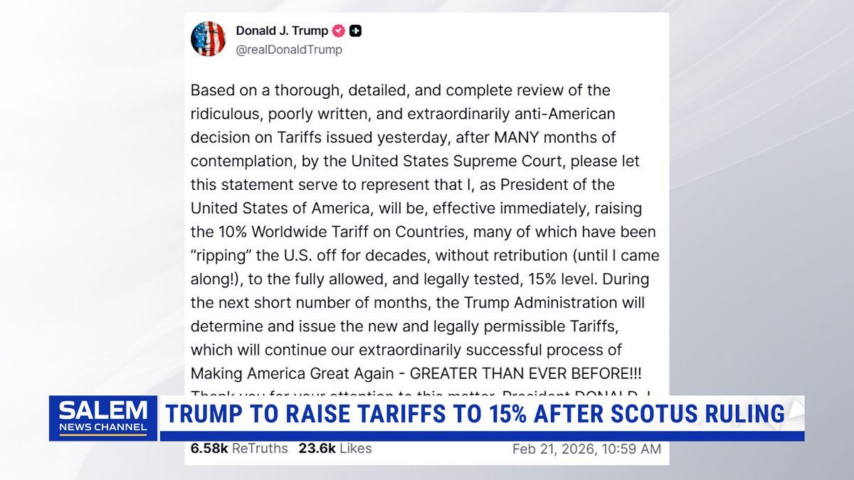 Trump says he'll raise tariffs to 15% after Supreme Court ruling