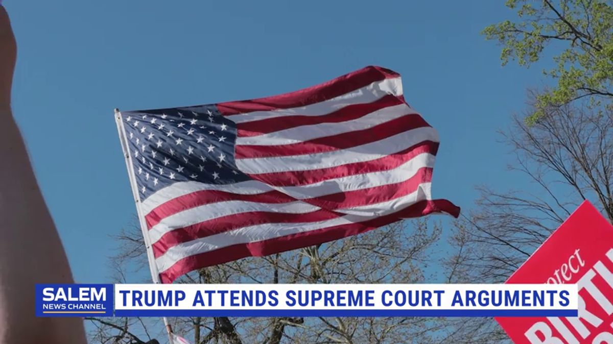 In historic first, Trump attends Supreme Court arguments