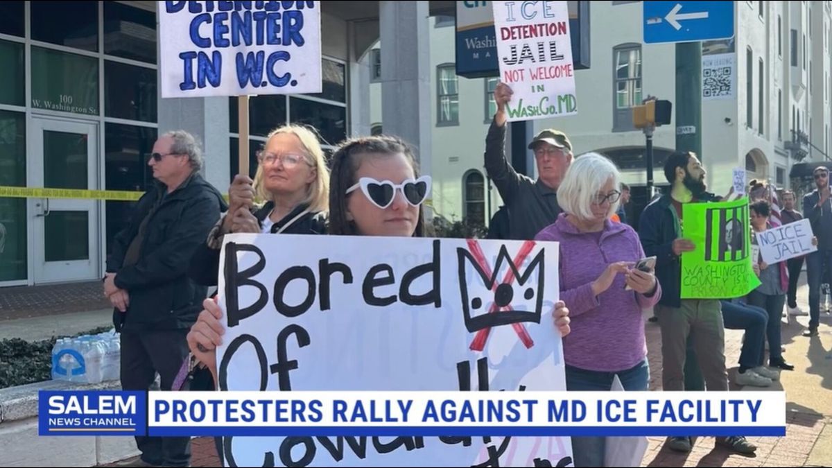 Protesters rally against planned Maryland ICE facility that's now paused