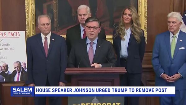 House Speaker Johnson urged Trump to remove AI Jesus post