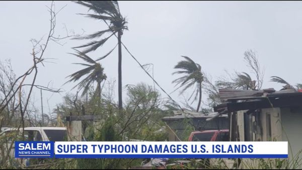 Super Typhoon Hits U.S. Islands In Pacific Ocean
