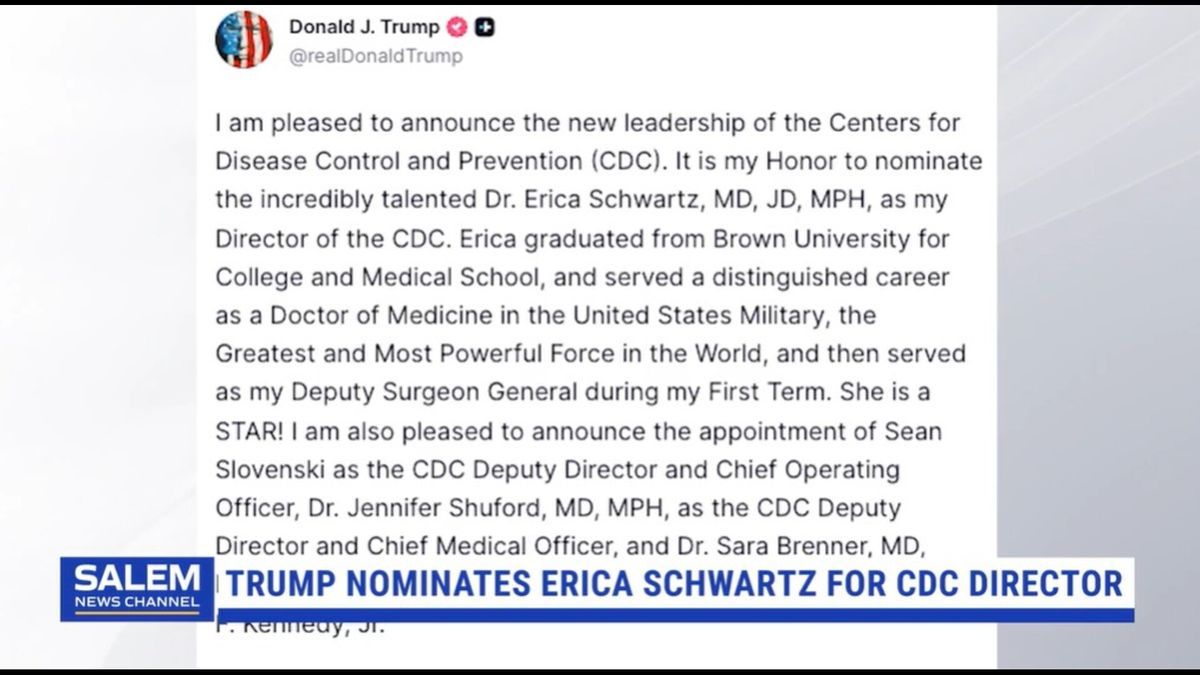 Trump nominates Erica Schwartz to serve as CDC Director