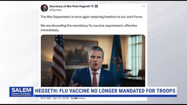 Hegseth Says Flu Vaccine No Longer Mandated For U.S. Troops