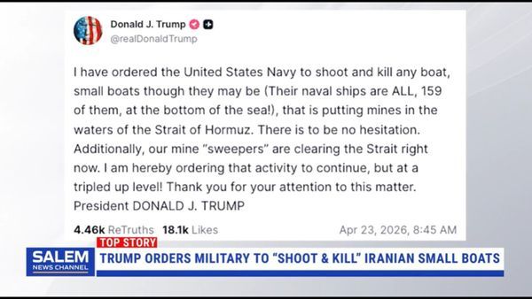 Trump Orders Military To “Shoot And Kill” Iranian Small Boats