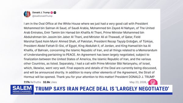 Trump Says Iran Peace Deal Is 'Largely Negotiated'