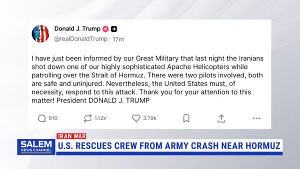 Trump: U.S. Must Respond After Iran Downs American Army Helicopter Near Hormuz