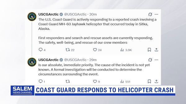 U.S. Coast Guard MH-60 Jayhawk Helicopter Crashes In Sitka, Alaska