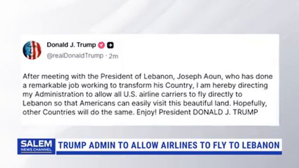 Trump Says US-Lebanon Flights Can Resume After Meeting President