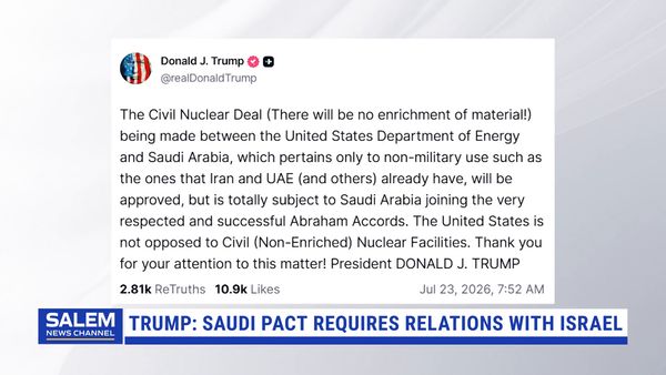 Trump Says Saudi Nuclear Pact Requires Kingdom To Normalize Israel Relations