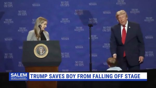 Trump Saves Toddler From Falling Off Stage