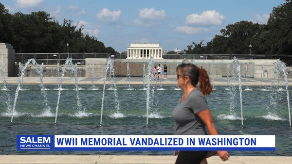 World War II Memorial Vandalized With Graffiti, Soap Bubbles