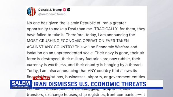 Trump Threatens "Crushing Economic Measures" On Iran